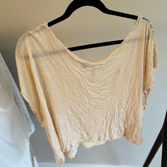 Eyeshadow Cream lace boho short sleeve shirt - Picture 4 of 4